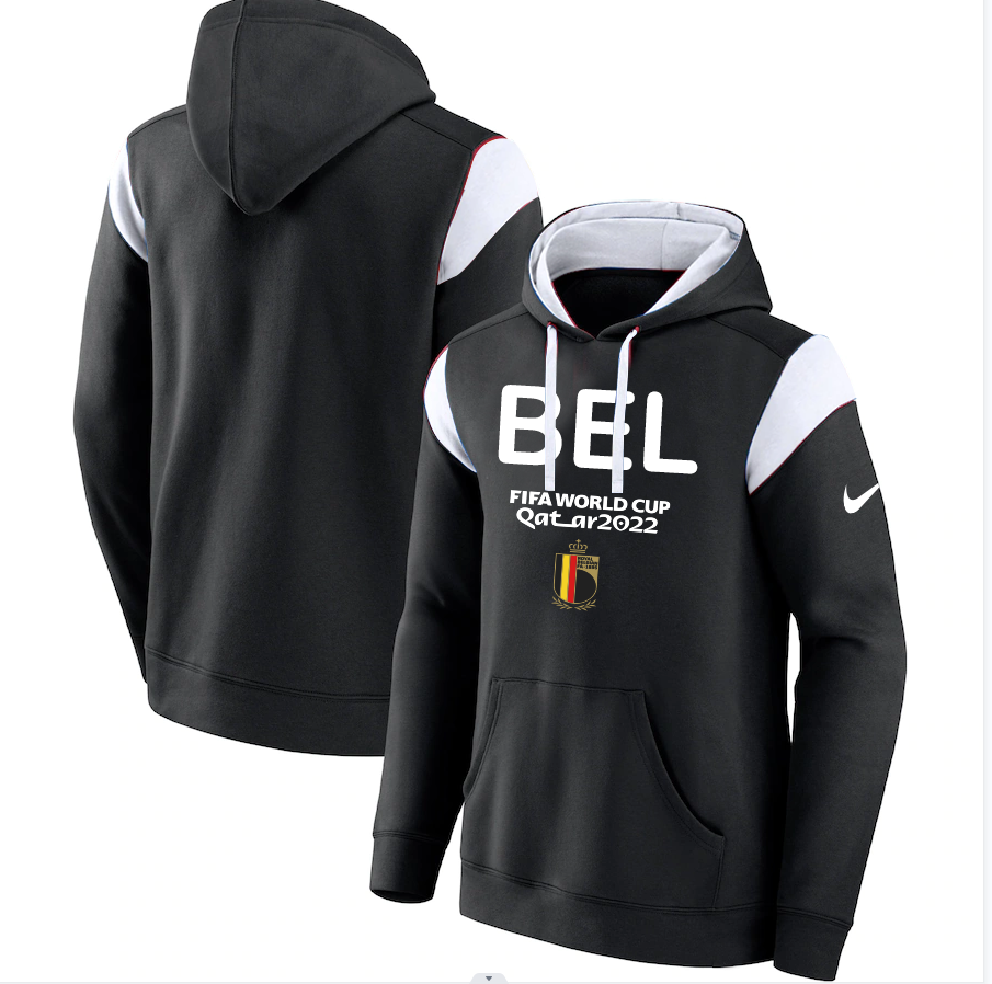 Men's Belgium Black 2022 FIFA World Cup Soccer Hoodie